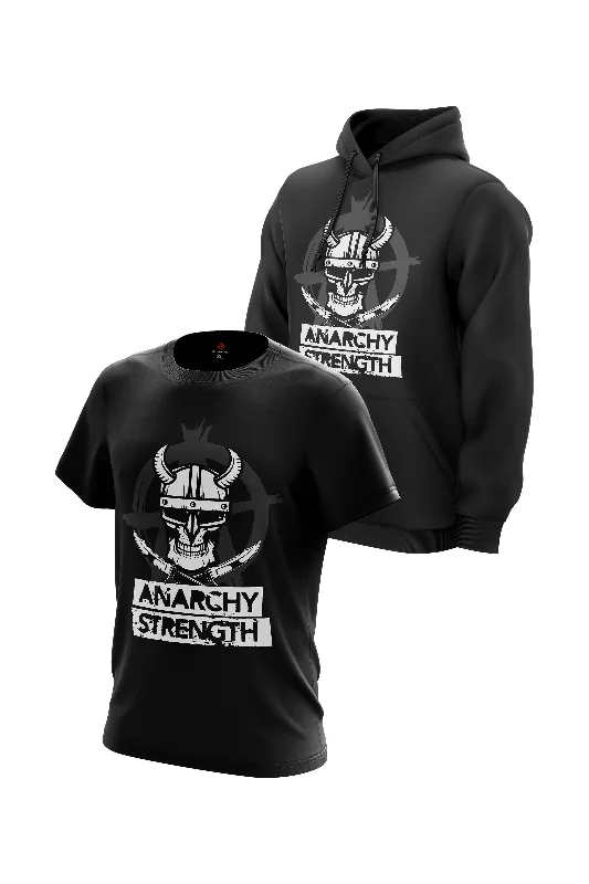 AS 'VIKING' HOODIE + TEE COMBO - BLACK