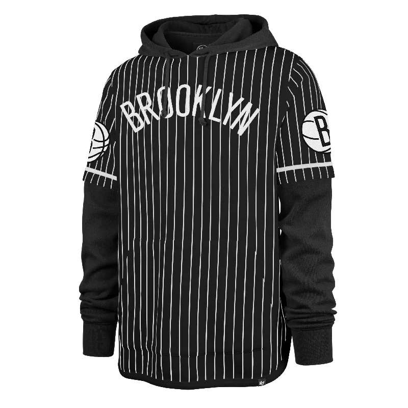 BROOKLYN NETS PINSTRIPE '47 SHORTSTOP PULLOVER HOOD