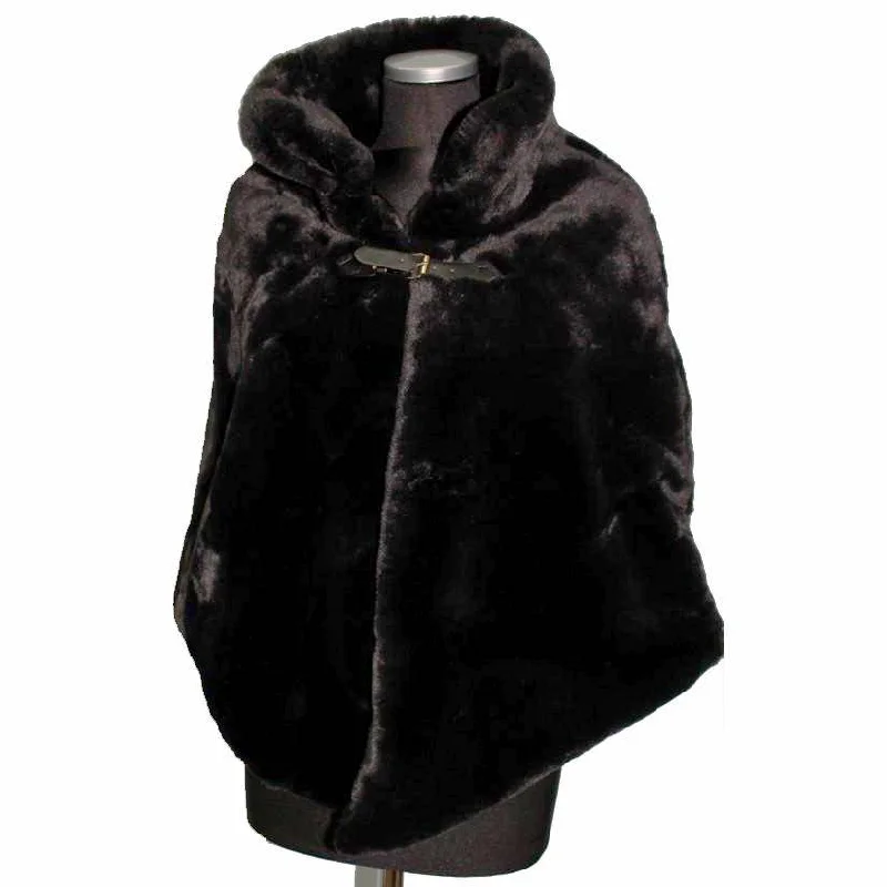 Faux Fur Capelette with  Buckle