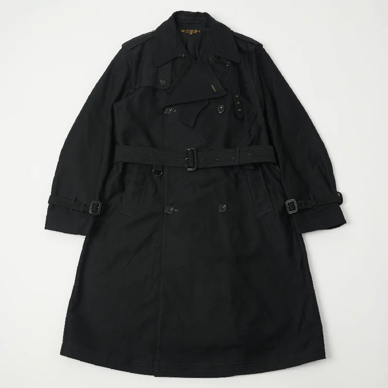 Freewheelers Gifford Trench Coat - Deep Black