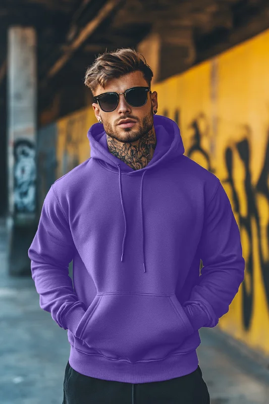 Purple Plain Regular Hoodie