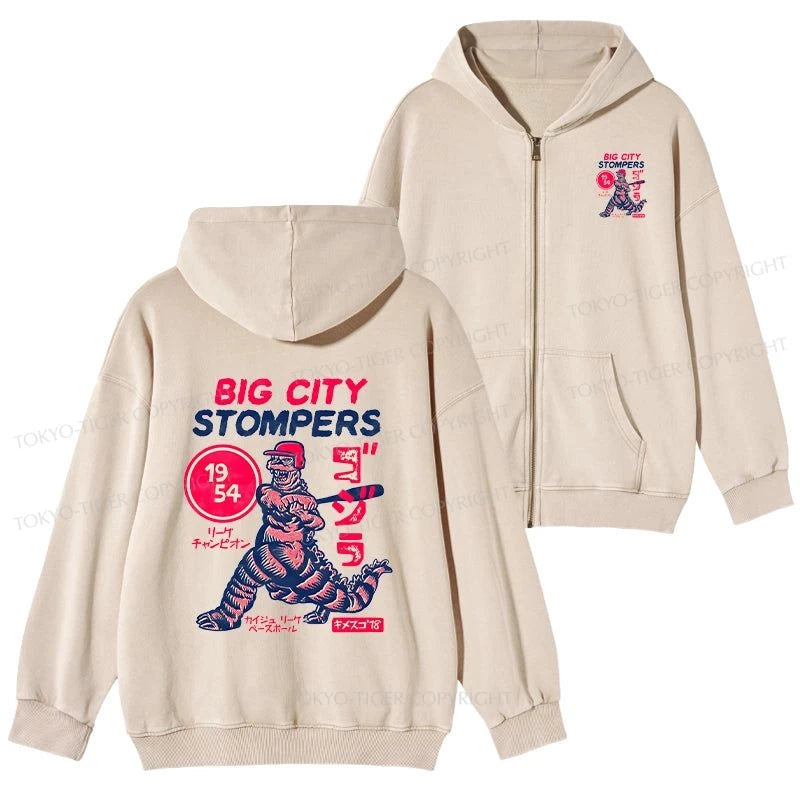 Tokyo-Tiger Big City Stompers Washed Zip Hoodie