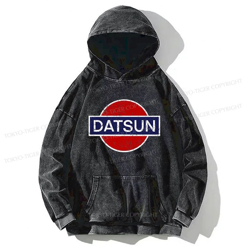 Tokyo-Tiger Datsun Vintage Car Washed Hoodie