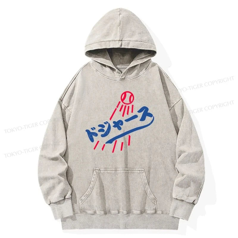 Tokyo-Tiger LA Dodgers Japanese Logo Washed Hoodie