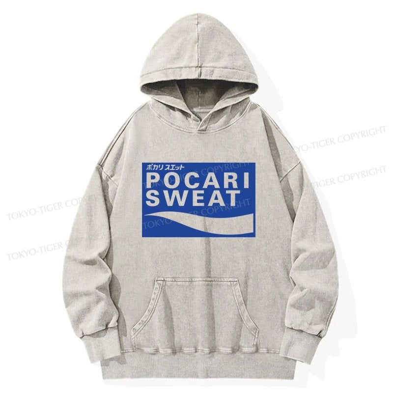 Tokyo-Tiger POCARI SWEAT Logo Washed Hoodie