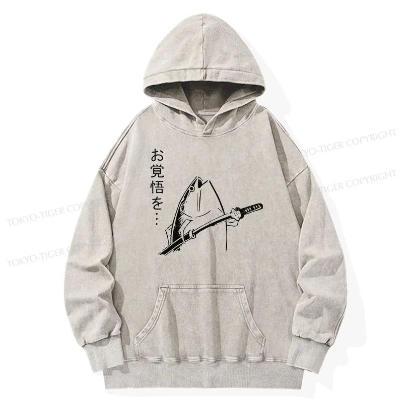 Tokyo-Tiger The Fish With The Knife Japanese Washed Hoodie