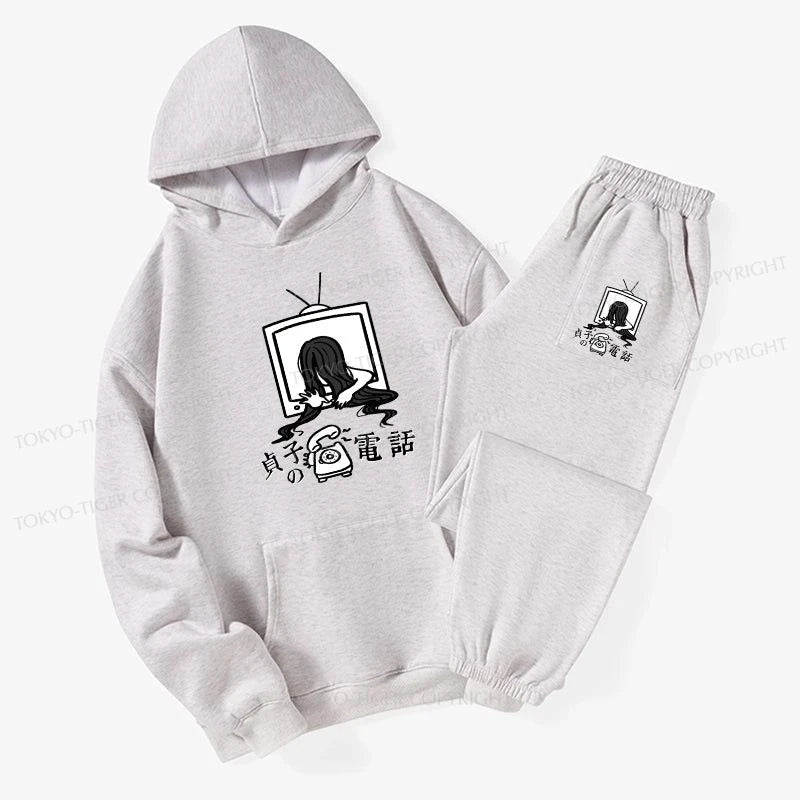 Tokyo-Tiger The Ring Sadako Fleece Lined Hoodie Set