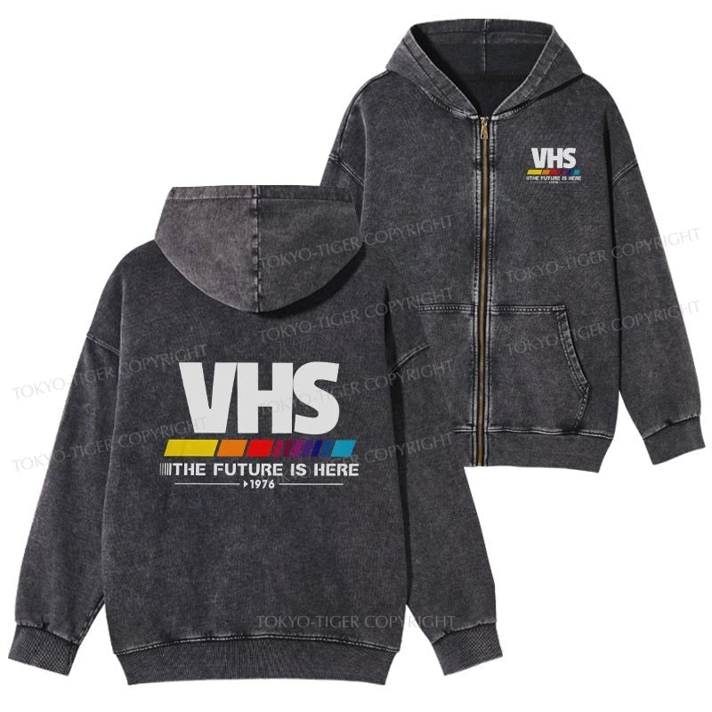 Tokyo-Tiger VHS Japanese Washed Zip Hoodie