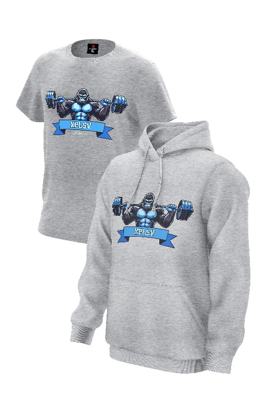 XAPE Lifting Club V4 Hoodie & Tee - Grey