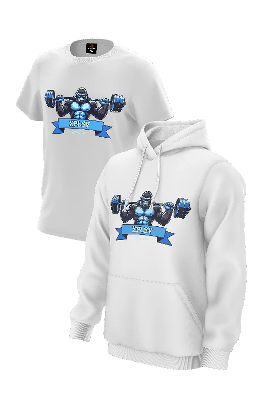 XAPE Lifting Club V4 Hoodie & Tee - White