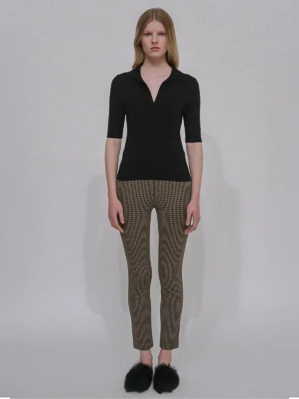 CROPPED SKINNY PANT - HOUNDSTOOTH