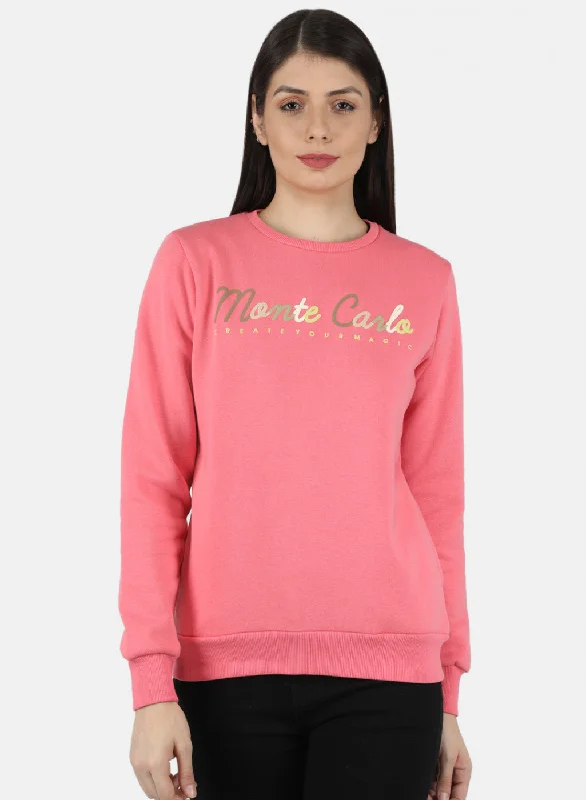 Women Pink Embroidered Sweatshirt