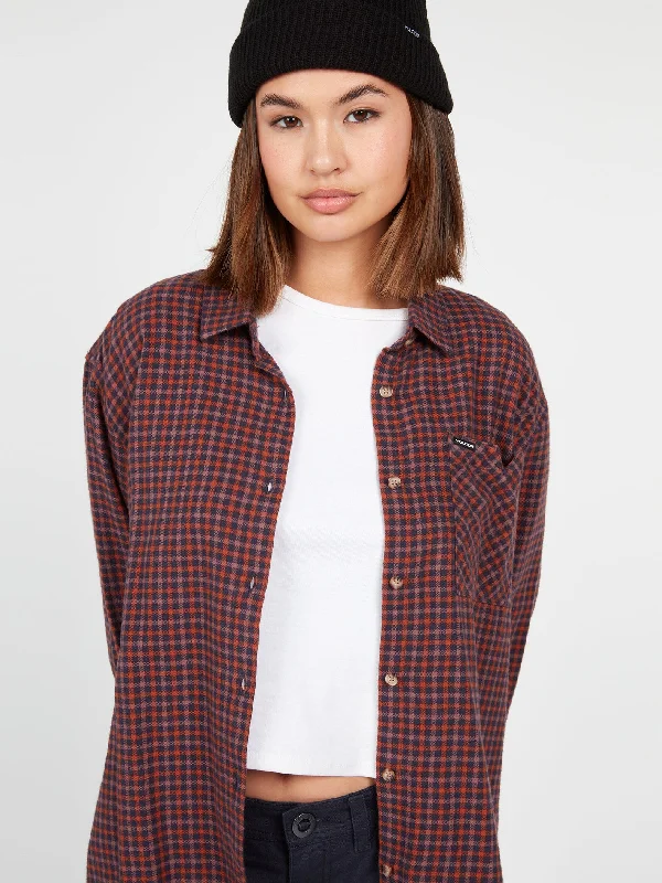 Plaid To Meet U Long Sleeve Flannel - Midnight Blue