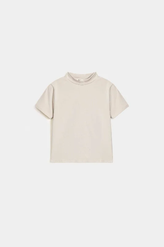 Super Cropped Mock Neck T-shirt