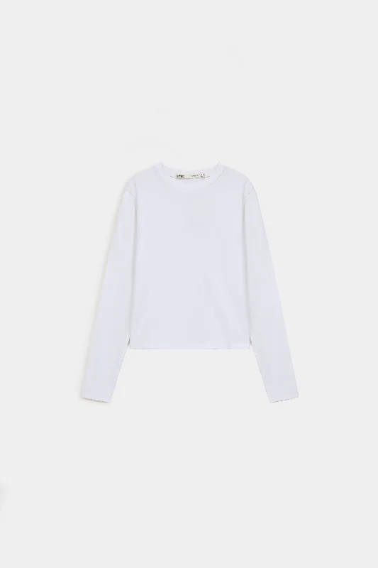 Basic Full Sleeves Cropped T-shirt