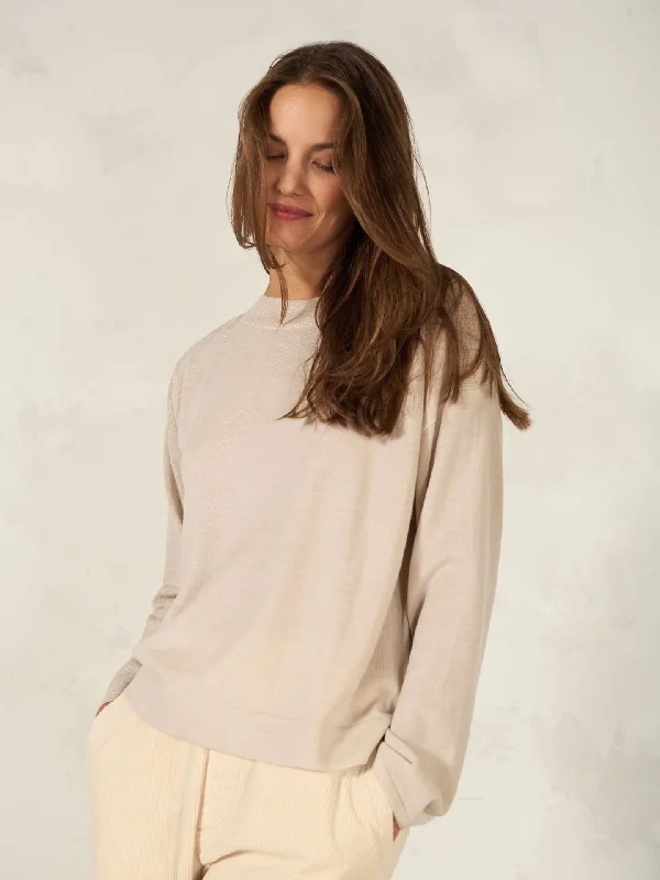 Nile Ribbed Detail Boatneck Merino Sweater