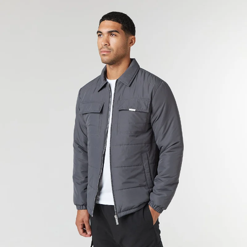 Quilted Overshirt | Charcoal