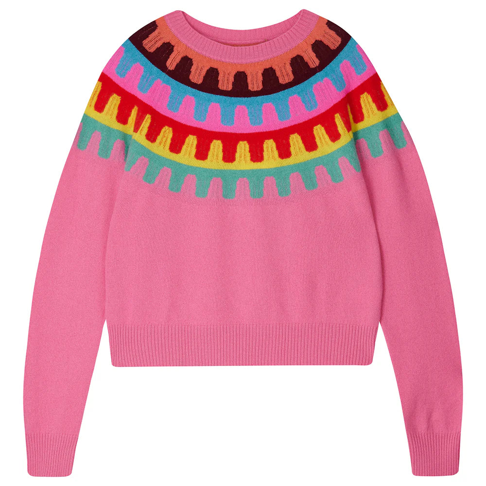 Ju054 Pink Rick Rack Sweater