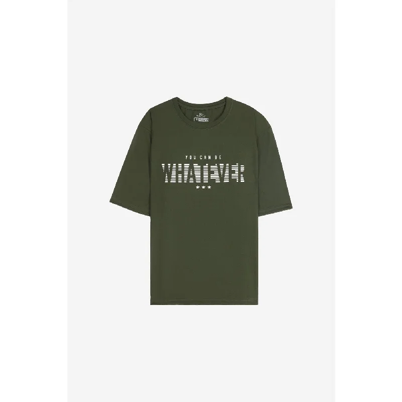 Whatever Graphic Green Oversized Tshirt