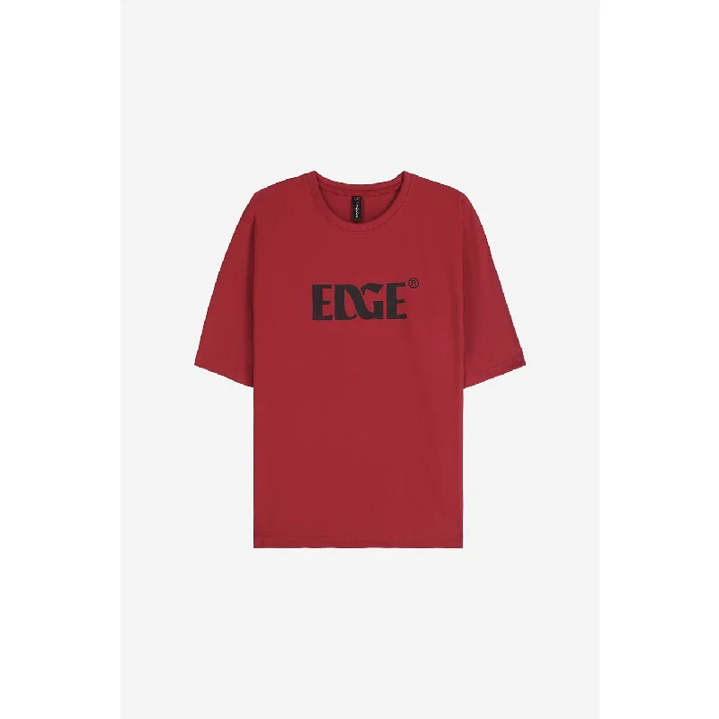 Edge Graphic Red Oversized Tshirt