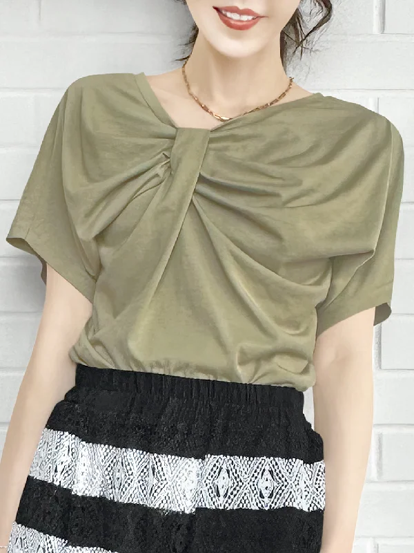 SPECIAL! Olive Green Bow Detail Front/ back 2-Way Tee