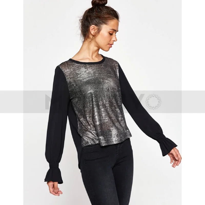 Black Metallic Blouse