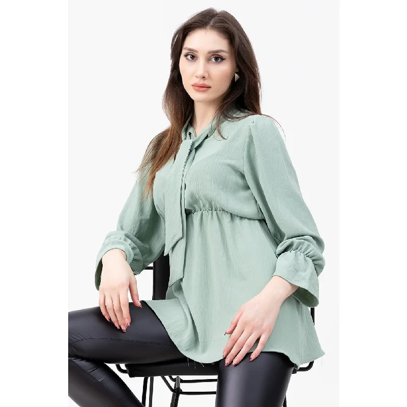 Mint Collar Knotted Top