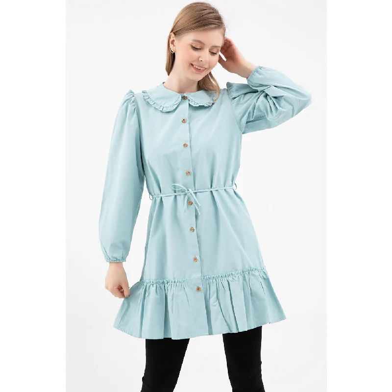 Mint Baby Collar Buttoned Tunic