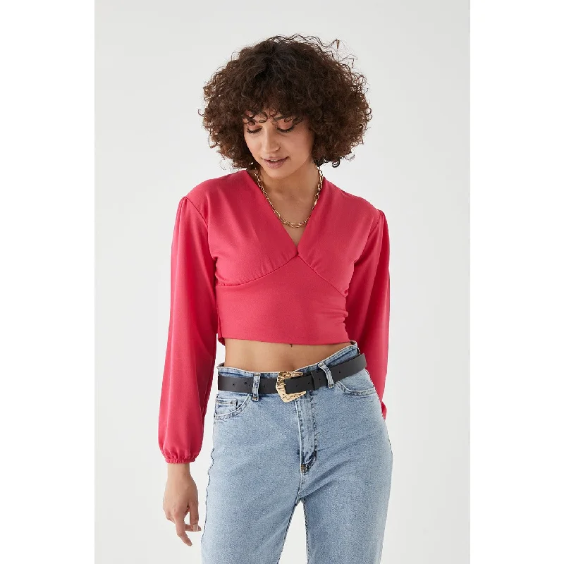 Pink V Neck Top