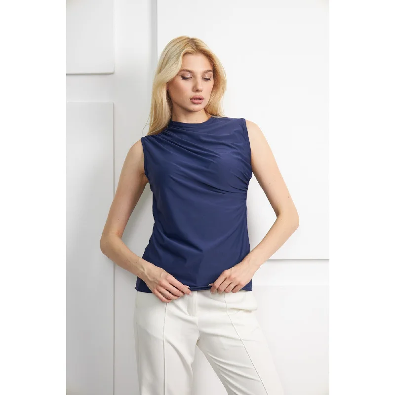 Violet Neck Pleated Top