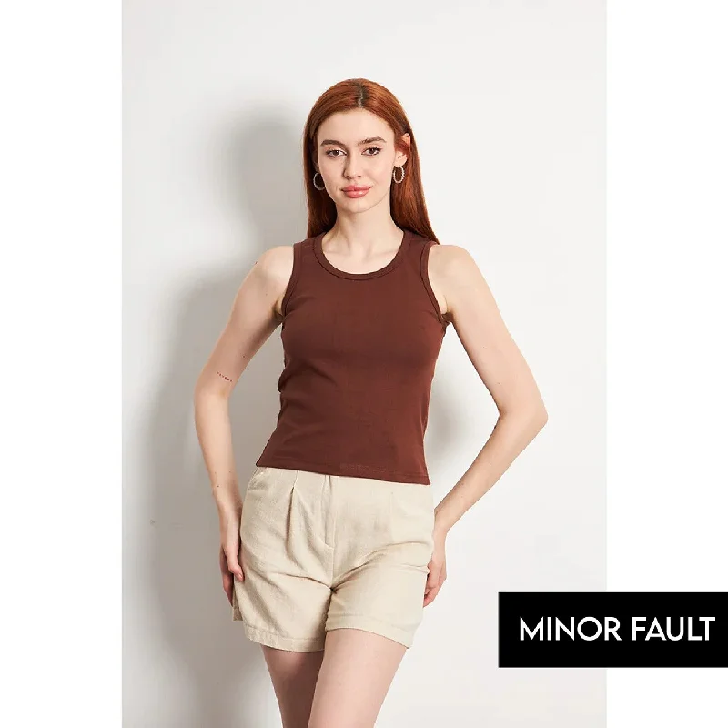 (Minor Fault) Brown Basic Tank Top