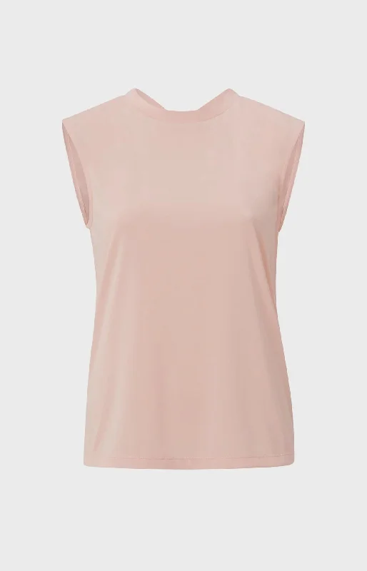 Yaya Sleeveless Top Crewneck Knotted Accent