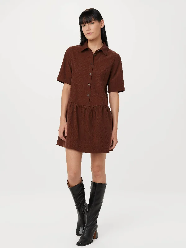 The Corduroy Shirt Dress in Pinot Noir