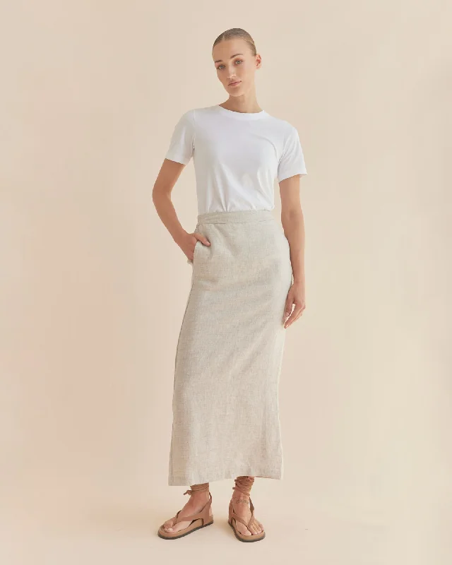 Mabel Linen Skirt - Natural