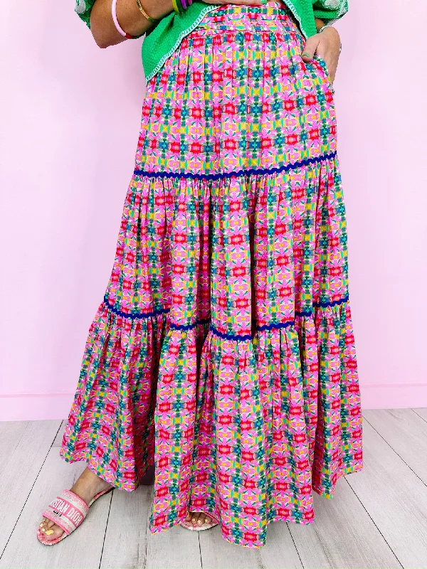 MOROCCAN MAXI SKIRT - PINK