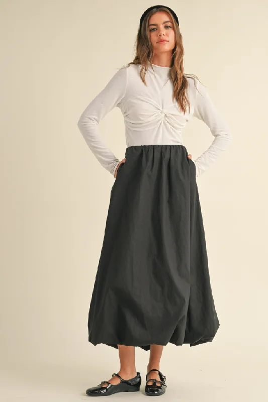 Parisian Nights Balloon Midi Skirt